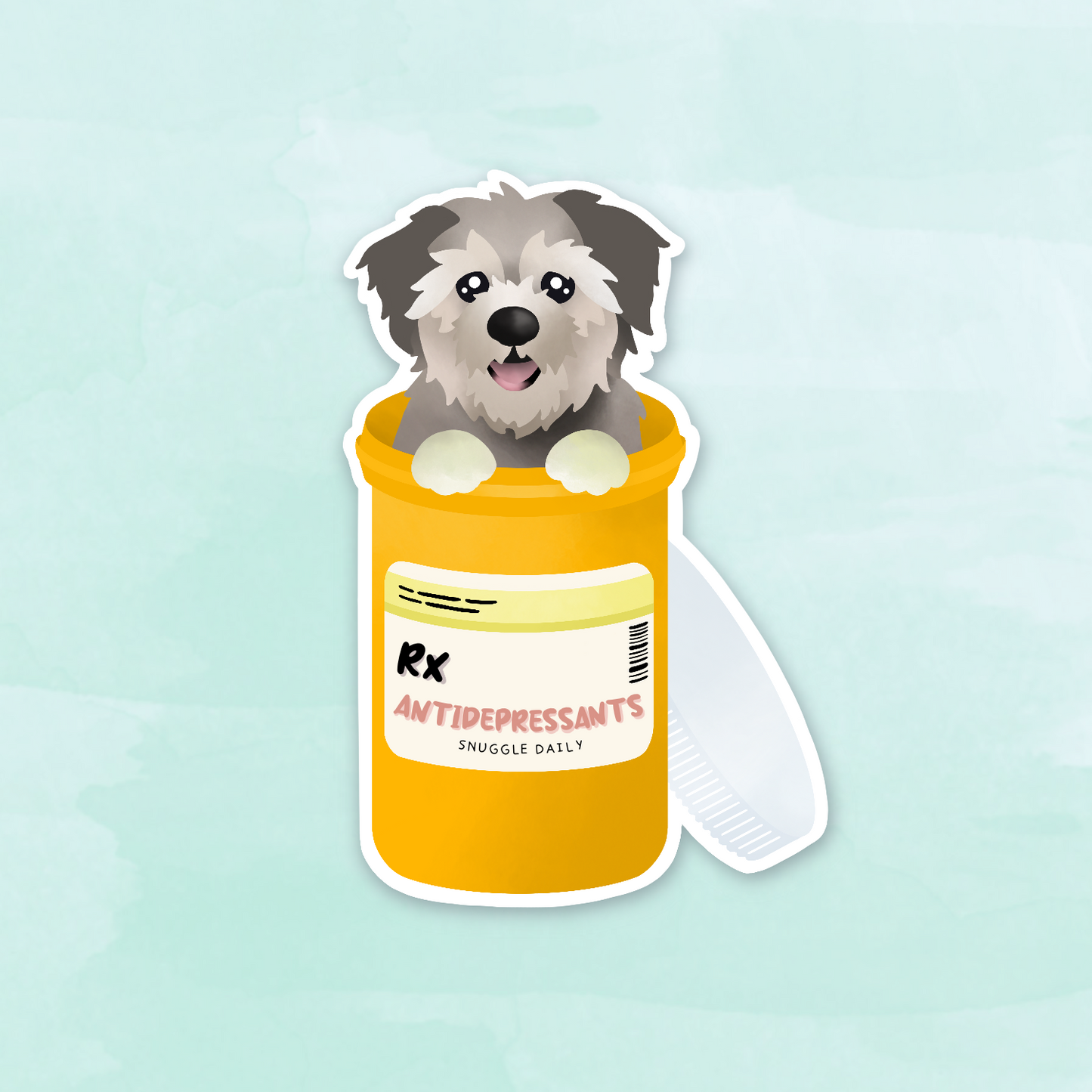 Antidepressants Dog Die Cut Sticker