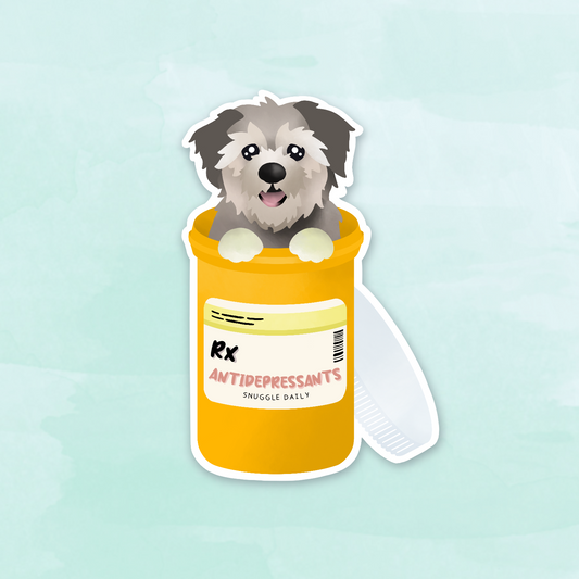Antidepressants Dog Die Cut Sticker