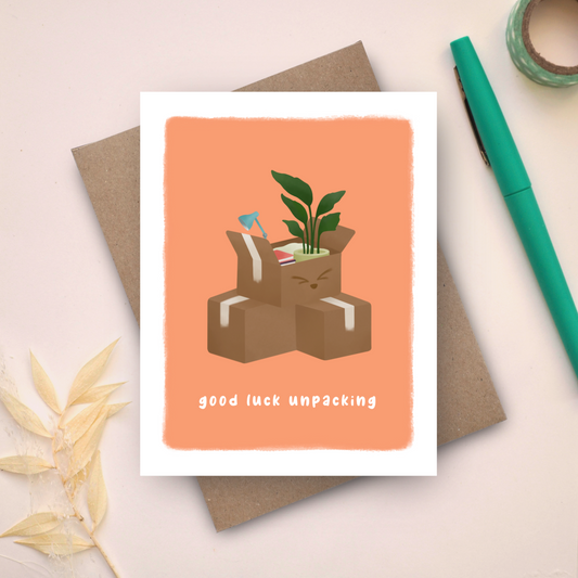 Good Luck Unpacking Card