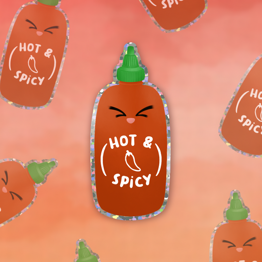 Glitter Hot & Spicy Die Cut Sticker